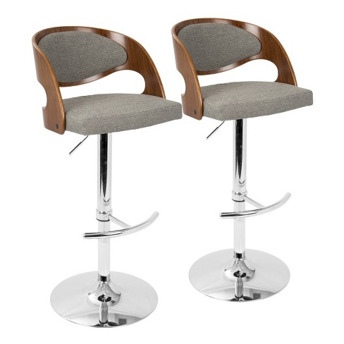 Set of 2 Pino Mid - Century Modern Adjustable Barstool with Swivel - Lumisource - image 1 of 4