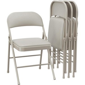 homfan  Folding Chairs With Padded Cushion and Back, Metal Frame Hold Up to 350 Lbs - 1 of 2