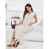 Maternity 2 Piece Outfits For Women V Neck Lightweight Vest Casual Half Slit Dress Summer Knit Top Sets - 4 of 4