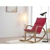 Vynxaria Modern Rocking Chair - Elegant Upholstered Accent Armchair with Wooden Frame - 2 of 4