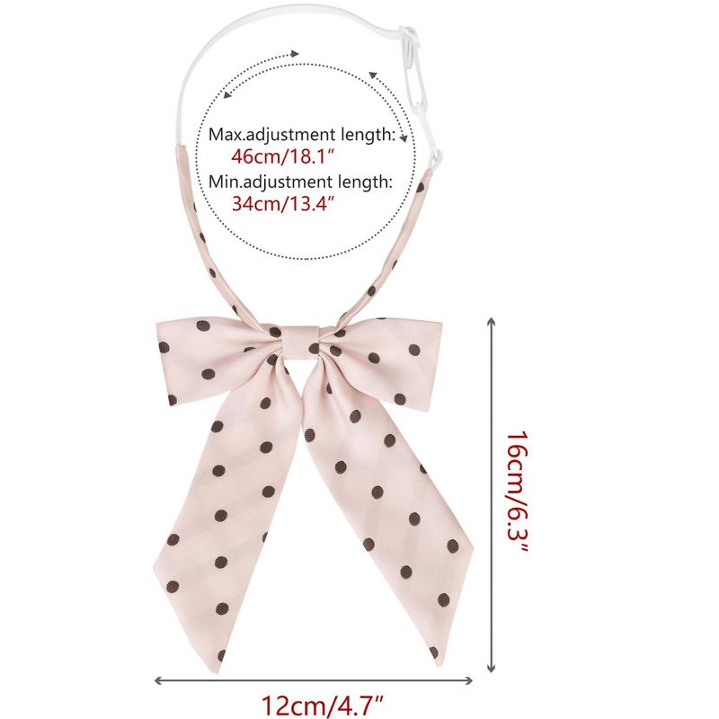 Elerevyo Women's Polka Dots Adjustable Neckwear Pre-tied Ribbon Bow Ties, 2 of 7