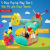 Kiddey 5 Piece Pop-Up Play Tent, includes 2 Jungle Gym Crawl through Tunnels, 2 Ball Pit Play areas, a Basketball Hoop & a Bonus Stick on Dart Game - 2 of 4