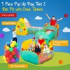 Kiddey 5 Piece Pop-Up Play Tent, includes 2 Jungle Gym Crawl through Tunnels, 2 Ball Pit Play areas, a Basketball Hoop & a Bonus Stick on Dart Game - image 2 of 4