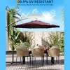10 FT Patio Cantilever Umbrella, Outdoor Offset Umbrella with Easy Tilt Adjustment, 8 Ribs, UV Protection for Backyard, Lawn, Garden and Poolside - 2 of 4