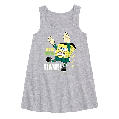 - SpongeBob SquarePants - Bikini Bottom Beware Graphic Sleeveless Aline Dress