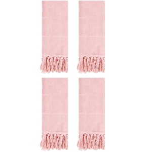REGALWOVEN Solid Cotton Bathroom Hand Towel with Tassel 4 Pack - 1 of 4