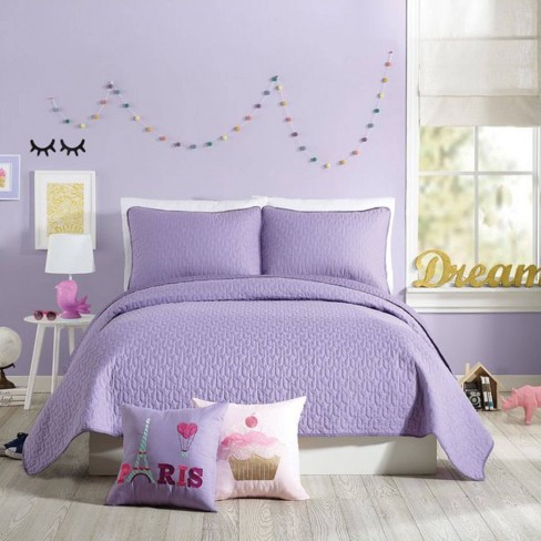 3Pc Full/Queen Coty Kids' Quilt Set Purple - Urban Playground