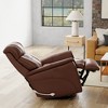 Global Home Bentley Leather Swivel Glider Recliner with Manual Adjustable Headrest & Footrest - 3 of 4