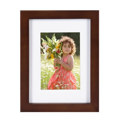 5" x 7" Matted to 3.5" x 5" Gallery Tabletop Frame Walnut Brown - DesignOvation