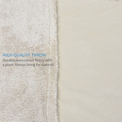 Catalonia Reversible Waterproof Fleece Sherpa Throw Blanket, 50x60 inch