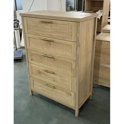 Nasitip Mid-Century Modern Drawer Dresser,Wooden Dresser Organizer for Living Room, Nursery, Entryway