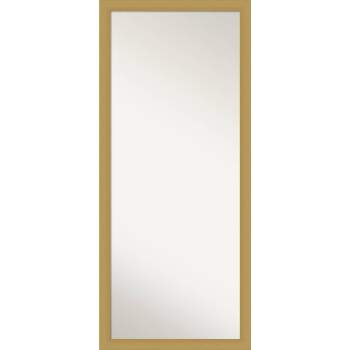 28" x 64" Non-Beveled Grace Brushed Gold Full Length Floor Leaner Mirror - Amanti Art