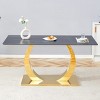 Rectangular Dining Table,Dining Table With Sintered Stone Tabletop And Stainless Steel Table Legs,Sintered Stone Dining Table-Coolbibila - 3 of 4