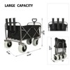 DSVIMOY Fishing Cart with Rod Holders, Beach Wagon with Big Wheels for Sand, Strap with Multiuse Bag, Black, 44.88"*25.98"*44.49" - 3 of 4