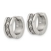 Chisel Stainless Steel Antiqued and Polished 5.5mm Hoop Earrings - 2 of 4