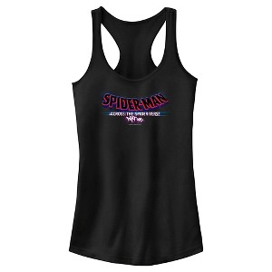 Juniors Womens Spider-Man: Across the Spider-Verse Movie Logo Racerback Tank Top - 1 of 4