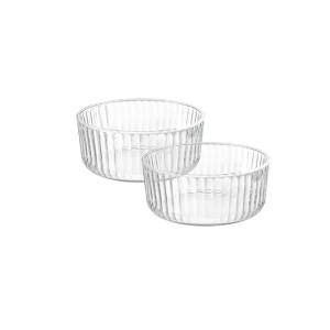 Bormioli Rocco Exclusiva Glass Serving Bowls, Set of 2 - Stackable Dishes for Chips, Hummus, Appetizers -Dishwasher Safe - 1 of 2