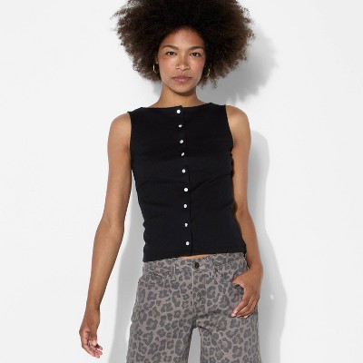 Women's Button-Front Tank Top - Wild Fable™