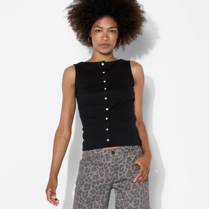 Women's Button-Front Tank Top - Wild Fable™ - 1 of 4