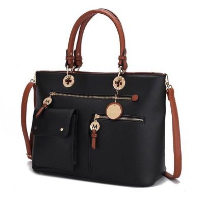 MKF Collection Julia Vegan Leather Color-block Women’s Satchel Bag by Mia k