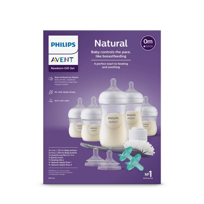 Philips Avent Natural Baby Bottle with Natural Response Nipple Newborn Baby Gift Set - 17pc, 3 of 43