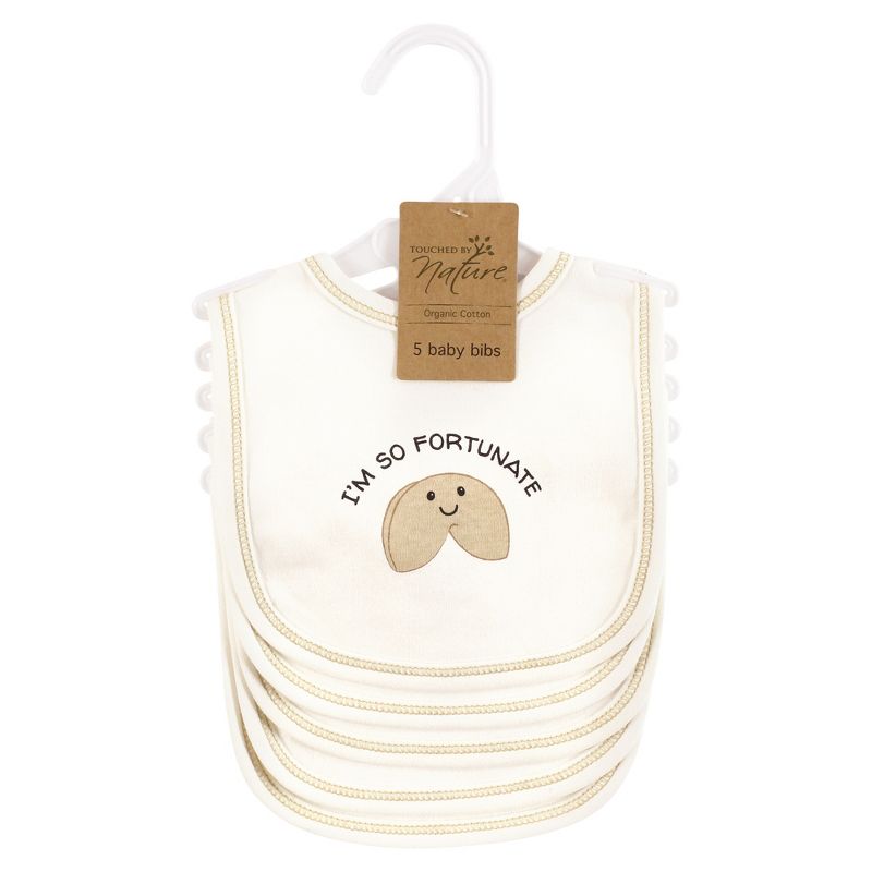 Touched by Nature Unisex Baby Organic Cotton Bibs, Fortune Cookie, One Size, 2 of 8