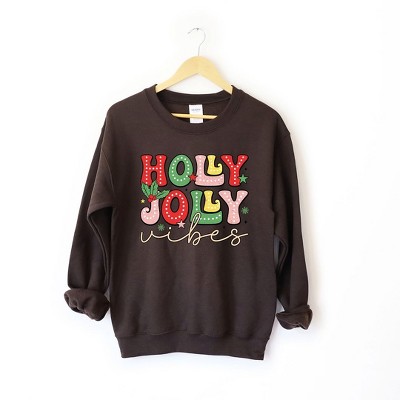 Simply Sage Market Women's Graphic Sweatshirt Holly Jolly Vibes Distressed