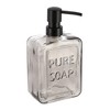 Evideco French Home Goods Vintage-Style Glass Soap Dispenser with PURE SOAP Design - 18 fl oz, Sturdy Pump for Hand Soap or Lotion - image 2 of 4