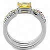 Slickblue Women’s Stainless Steel Ring, Topaz CZ Center with Multicolor Accents, Polished Finish, Sizes 5-10 - 4 of 4