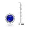 Guili Sterling Silver Colored Cubic Zirconia Round Halo Stud Earrings, a Radiant and Classic Jewelry Piece for a Versatile and Elegant Appeal - 3 of 4