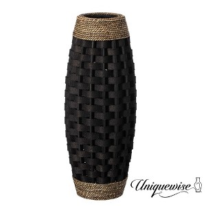 Uniquewise Rustic Tall Floor Vase - 24-inch Handcrafted Black Woven Vase, Decorative Accent for Home Decor, Living Room, and Entryway - 1 of 4