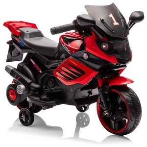 6V Kids Ride On Motorcycle w/Training Wheels, Electric Bike Toy w/Headlight, Horn & Music, Gift for Ages 3-6 - 1 of 4