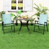 Tangkula Set of 4 Patio Folding Chairs Outdoor Portable Pack Lawn Chairs w/ Armrests - 3 of 4