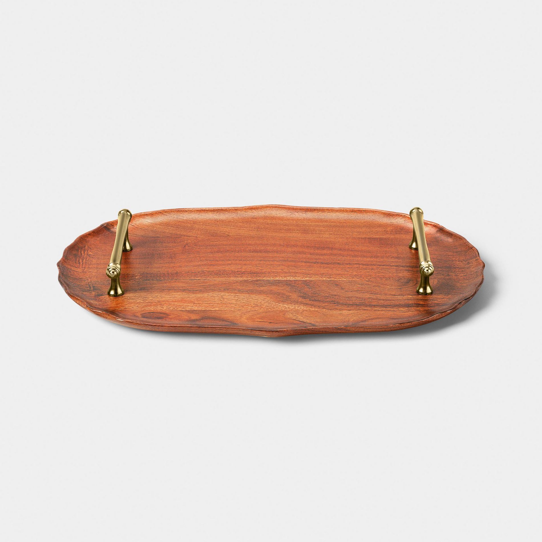 Wood Serve Tray with Gold Handle - Threshold™