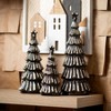 8"H  10.25"H & 13.25"H Sullivans Christmas Modern Black Christmas Trees Set of 3  Black-White - 4 of 4