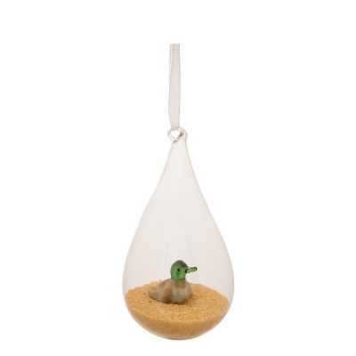 Beachcombers 8.9" Glass Ball Yellow Sand Duck
