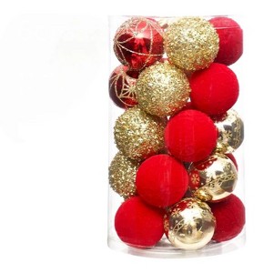 2.36 Inch 25pcs Shatterproof PVC Christmas Balls - Bulk Tree Filler Ornaments, Holiday Decor Essential - 1 of 4