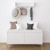 SEVOBAL Storage Bench Wall-Mounted Entryway Shelf with Hooks Set Shoe Cabinet Artificial Board Metal with Cushion and Closed Storage Hallway Bedroom - 2 of 4