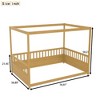 AZL1 Life Concept Beds Rustic Full Size Platform Bed with Solid Wood Frame, with Slat Support and Underbed Storage, Beige, 76.97"*56.89"*58.27" - 3 of 4