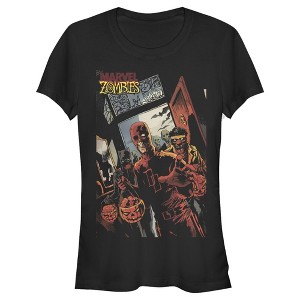 Juniors Womens Marvel Zombies Halloween Trick or Treat T-Shirt - 1 of 3