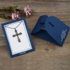 Anna-Kaci Black & Silver Gunmetal Crystal Cross Necklace with Religious Message Card & Envelope Jewelry Gift - 4 of 4