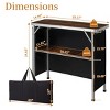Syemin Folding Tables Portable Folding Bar Table Shelf, Tradeshow Podium Table with Carrying Bag, Heavy-Duty Patio Table, Brown, 39.37"*14.96"*34.65" - 4 of 4