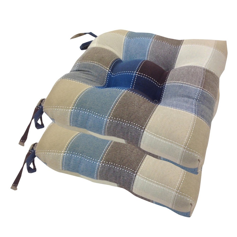 Harris Plaid Set of Four Chair Pad Seat Cushions