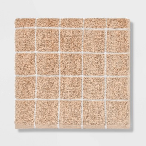 Everyday Grid Bath Towel Tan - Room Essentials™ : Target