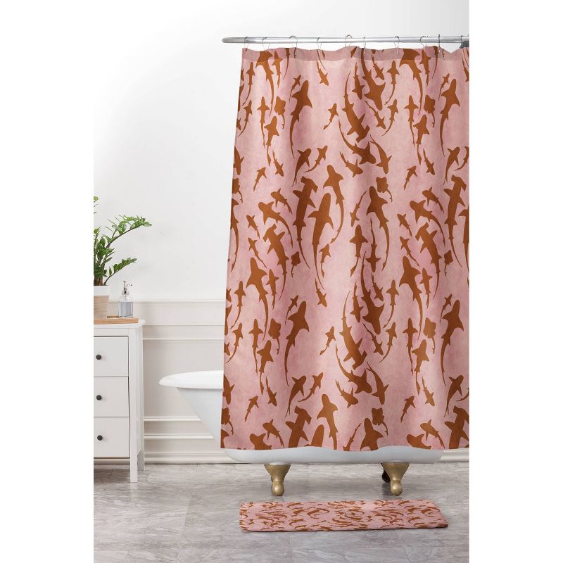 Deny Designs Schatzi Brown Sharky Pink Shower Curtain, 4 of 5