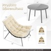 Costway 3 PCS Patio Furniture Set with Cushioned Papasan Chairs Tempered Glass Coffee Table Gray/Brown - 3 of 4