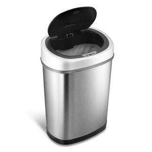 SEVOBAL Indoor Trash Cans Bedroom or Bathroom Automatic Touchless Infrared Motion Sensor Trash Can, 11 Gal 42L, Silvery, 16.5"*11.5"*24.1" - 1 of 4