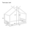 Okak House Floor Bed Twin/Full Size,Solid Wood Bed Frame with Safety Rails & Headboard, Wooden Fence Bed,Slat Not Required - 3 of 4