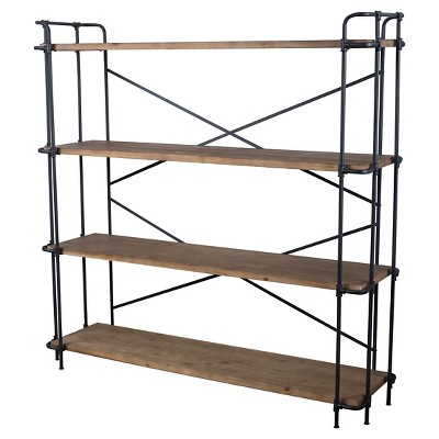 Yorktown 65.5" 4-Shelf Industrial Bookcase Brown - Christopher Knight Home