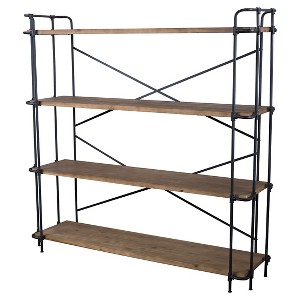 Yorktown 65.5" 4-Shelf Industrial Bookcase Brown - Christopher Knight Home: Sturdy Metal & Wood Frame, 150lb Capacity - 1 of 4